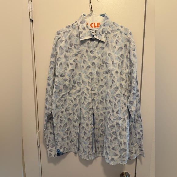 Bugatchi Uomo Men’s XL Shaped Fit ‘Feathers’ LA Dress Shirt - Picture 1 of 12